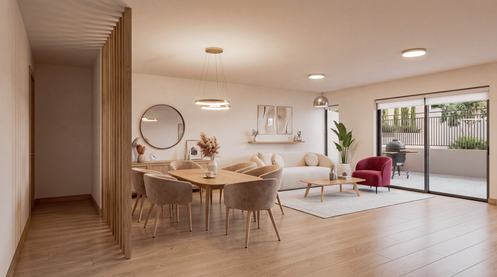 Sala · Azara Interiores · render de VIZIA STUDIO
