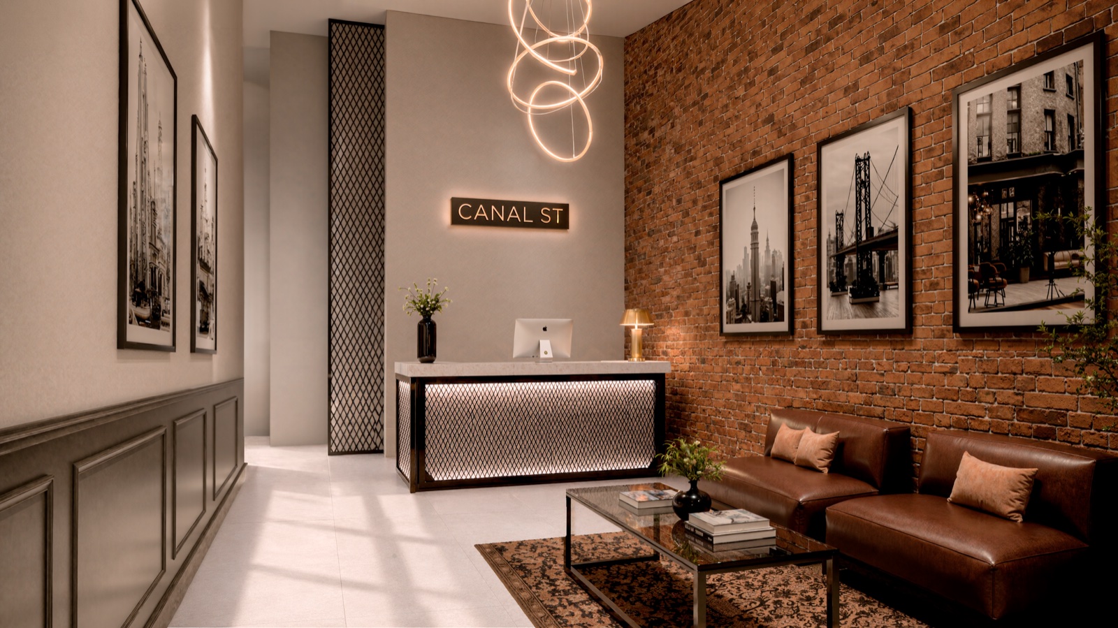 Lobby · Canal St · render de VIZIA STUDIO