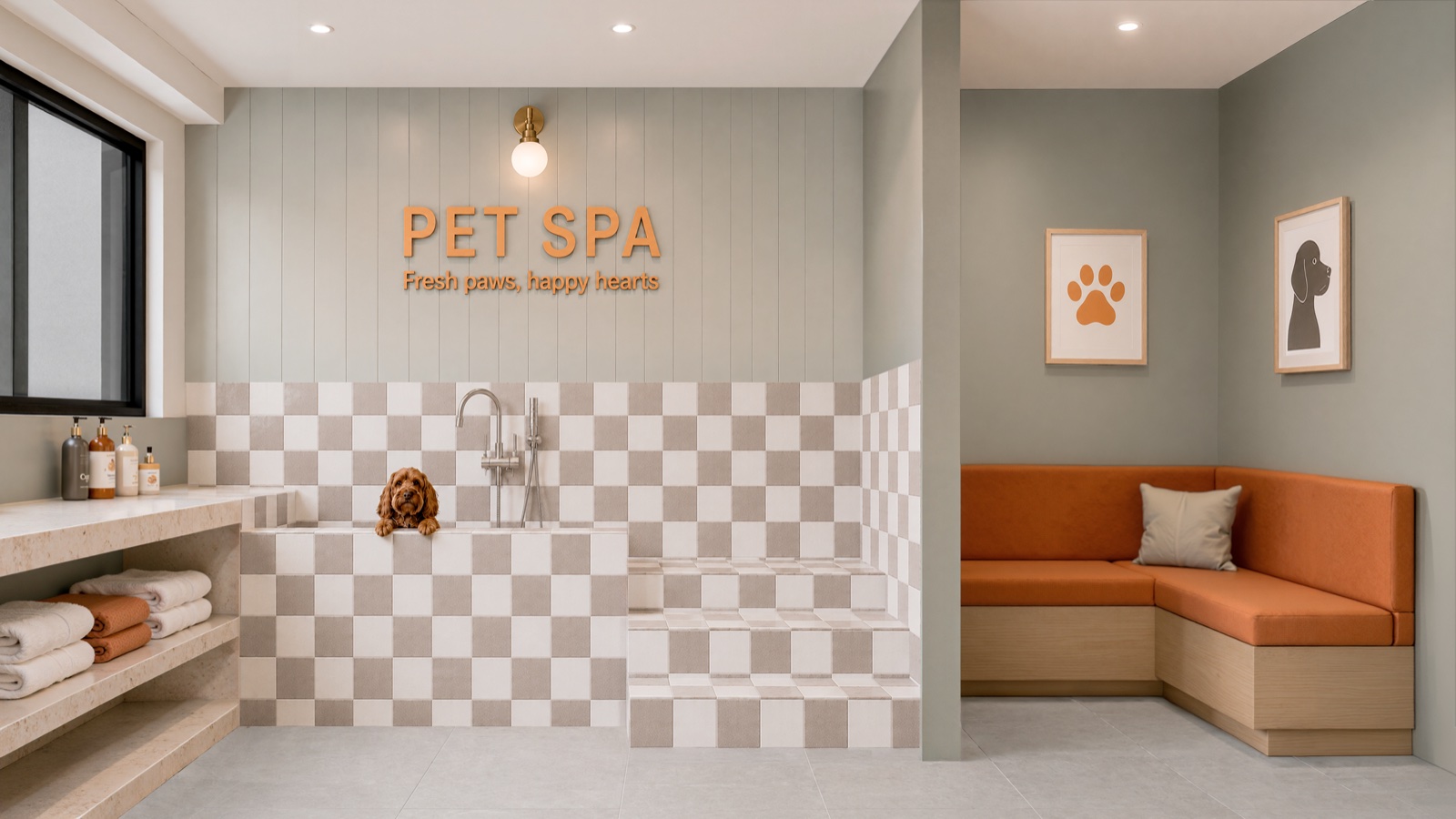 Pet spa · Canal St · render de VIZIA STUDIO