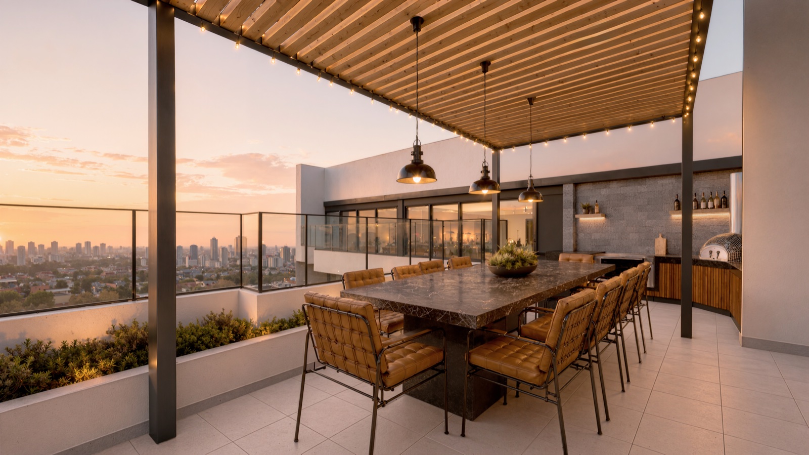 Terraza · Canal St · render de VIZIA STUDIO